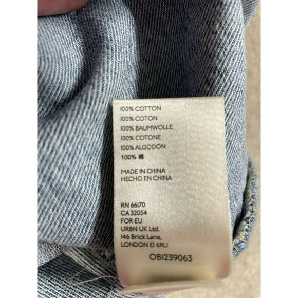 Free People We The Free Sz 25 East of Eden Belted Denim Frayed Mini Skirt - Picture 9 of 13